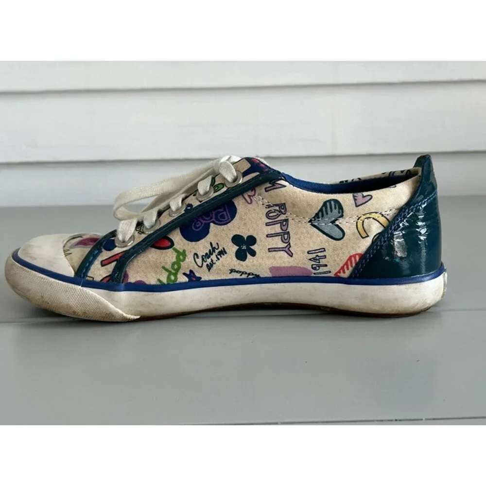 Coach Leatherware‎ Womens Multicolor Poppy Barrett Lace-Up Sneakers Size 5.5B
